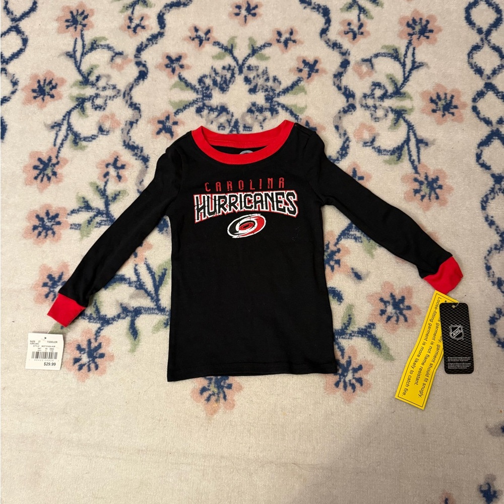 NHL Carolina Hurricanes Kids Long Sleeve Tee - Black & Red

Size-2t
